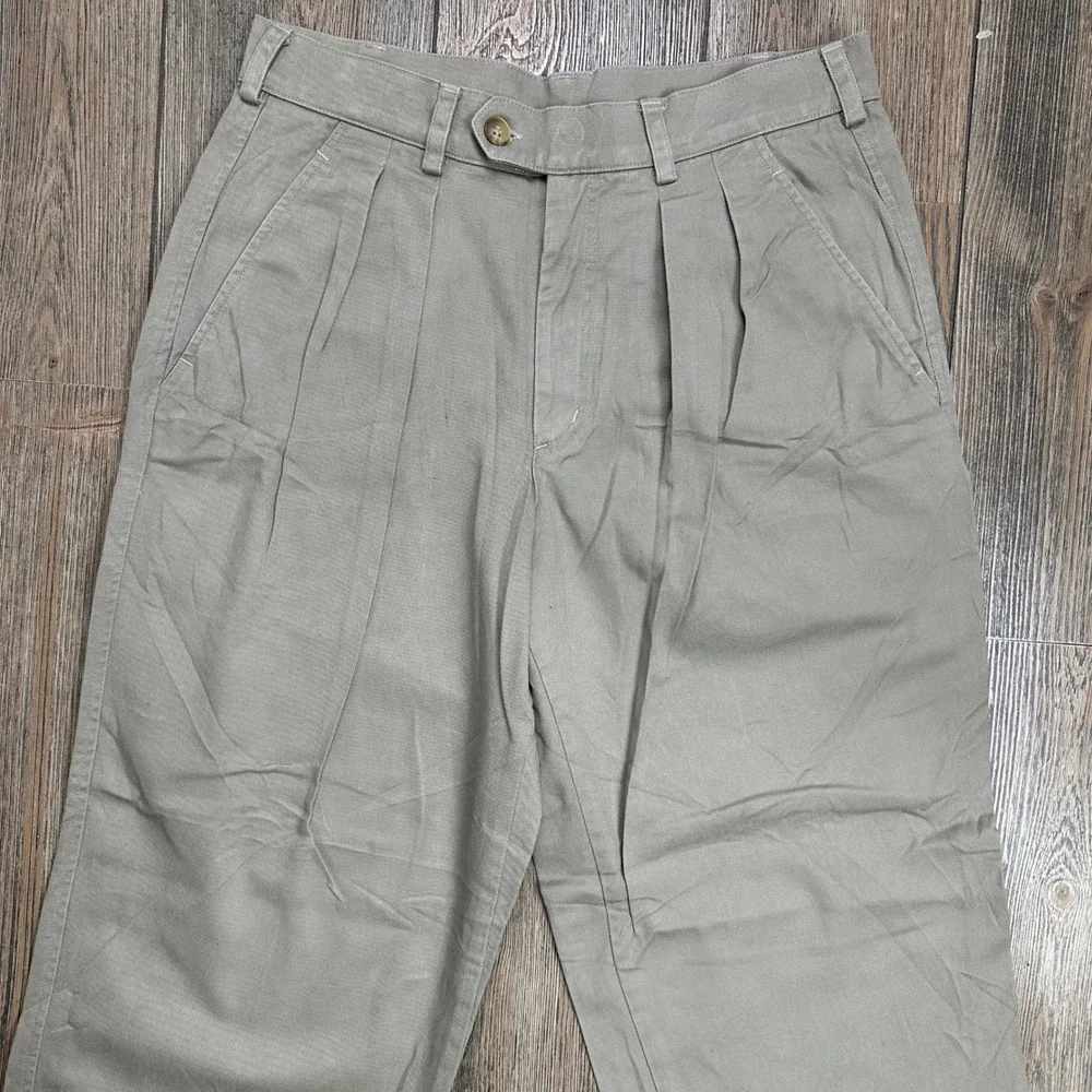 Patagonia Vintage Mens Khaki Pleated Chino Pants 34x30 Cotton Twill 1990 Tan
